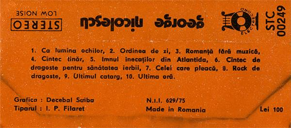 George Nicolescu - Ordinea De Zi, (Casetă Audio) [2]