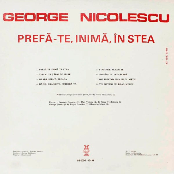 George Nicolescu - Prefă-te, Inimă, În Stea, (Disc Vinil) [2]