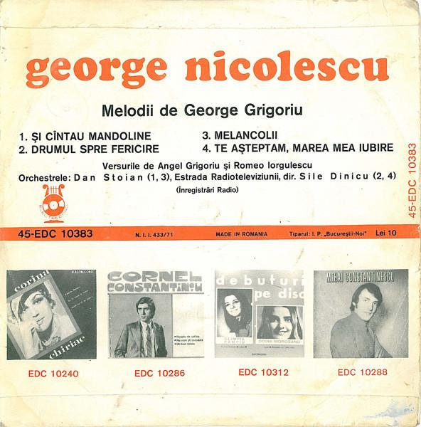 George Nicolescu - Și Cîntau Mandoline (7 Inch) [2]