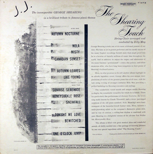 George Shearing - The Shearing Touch, (Disc Vinil) [2]