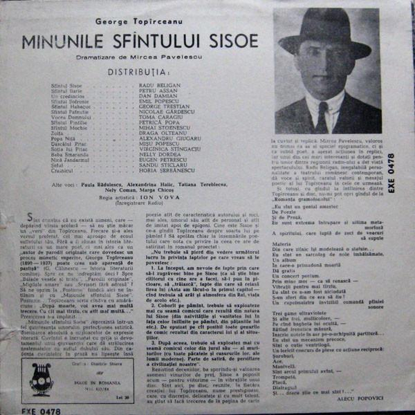 George Topîrceanu - Minunile Sfîntului Sisoe, (Disc Vinil) [2]