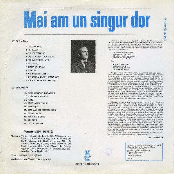 Gheorghe Sărac - Mai Am Un Singur Dor [2]