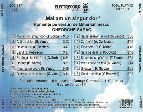 Gheorghe Sărac - Mai Am Un Singur Dor (Romanțe Pe Versuri De Mihai Eminescu) [2]
