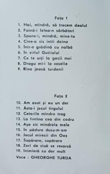 Gheorghe Turda - Hai, Mîndră, Să Trecem Dealul, (Casetă Audio) [2]