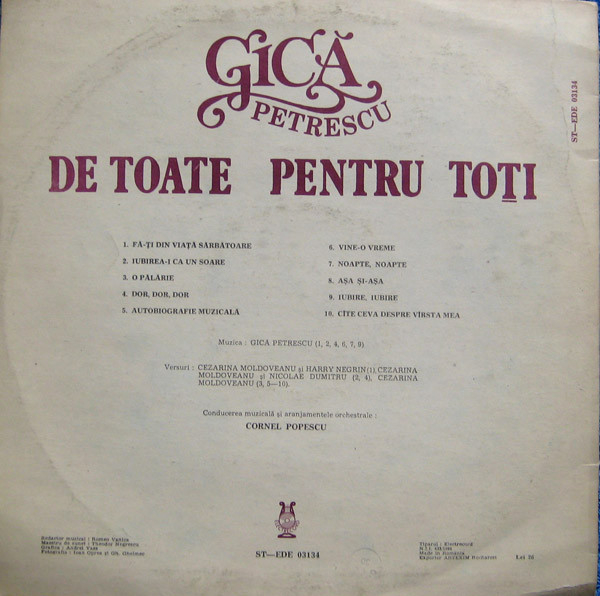 Gică Petrescu - De Toate Pentru Toți, (Disc Vinil) [2]