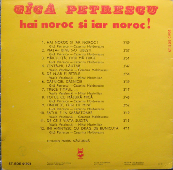Gică Petrescu - Hai Noroc Şi Iar Noroc !, (Disc Vinil) [2]