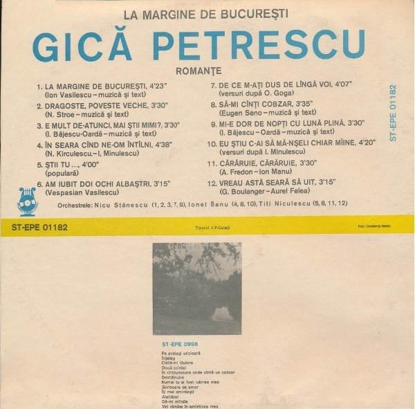 Gică Petrescu – La Margine De București - Romanțe, (Disc Vinil) [2]