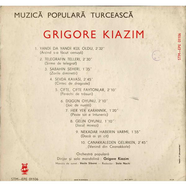 Grigore Kiazim - Muzică Populară Turcească, (Disc Vinil) [2]