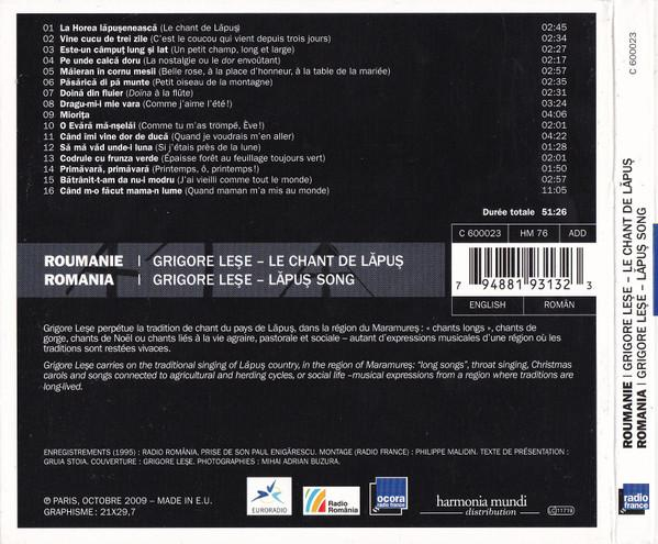 Grigore Leșe - Roumanie: Le Chant De Lăpuș = Romania: Lăpuș Song [2]