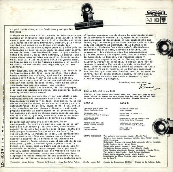 Grupo Moncada - Cantar El Son De Cuba (Disc Vinil) [2]