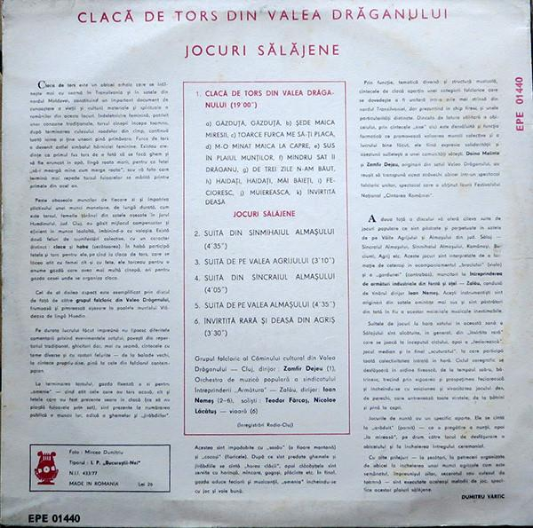 Grupul folcloric al Căminului cultural din Valea Drăganului - Cluj - Clacă De Tors Din Valea Drăganului / Jocuri Sălăjene, (Disc Vinil) [2]