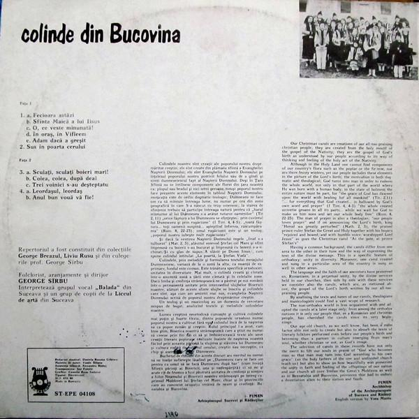 Grupul vocal-instrumental „Balada” din Suceava - Asta-i Sara Lui Crăciun (Colinde Din Bucovina), (Disc Vinil) [2]