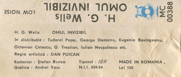 H.G. Wells - Omul Invizibil (Caseta Audio) [2]