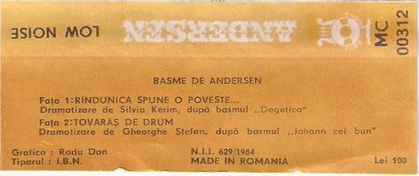 Hans Christian Andersen - Basme De Andersen (Caseta Audio) [2]