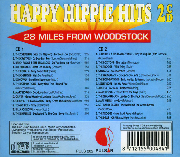Happy Hippie Hits - 28 Miles From Woodstock (CD) [2]