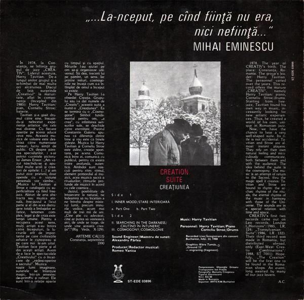 Harry Tavitian - Creation Suite / Creațiunea, (Disc Vinil) [2]