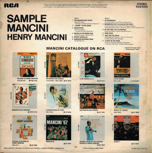 Henry Mancini - Sample Mancini, (Disc Vinil) [2]