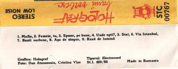 Holograf - Banii Vorbesc, (Casetă Audio) [2]