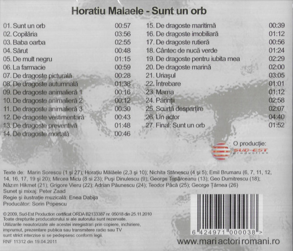 Horațiu Mălăele - Sunt Un Orb (CDr) [2]