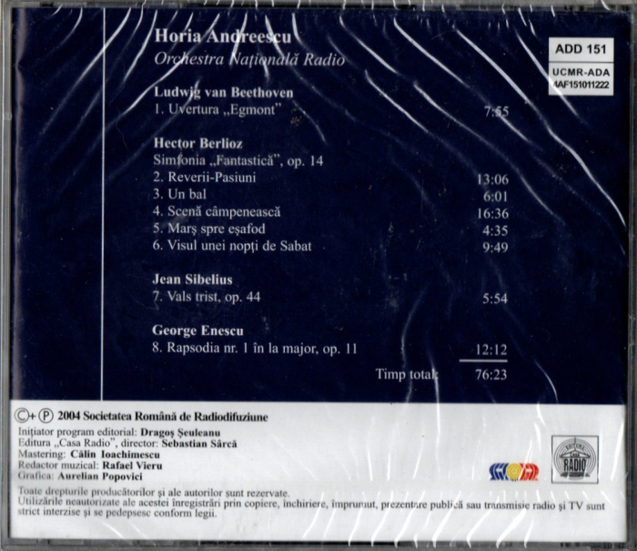Horia Andreescu - Orchestra Națională Radio (CD) [2]