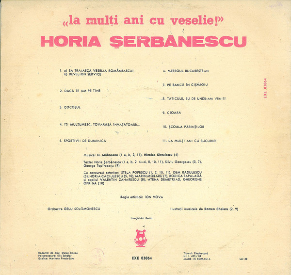 Horia Șerbănescu – Momente Vesele „La Mulți Ani Cu Veselie!”, (Disc Vinil) [2]