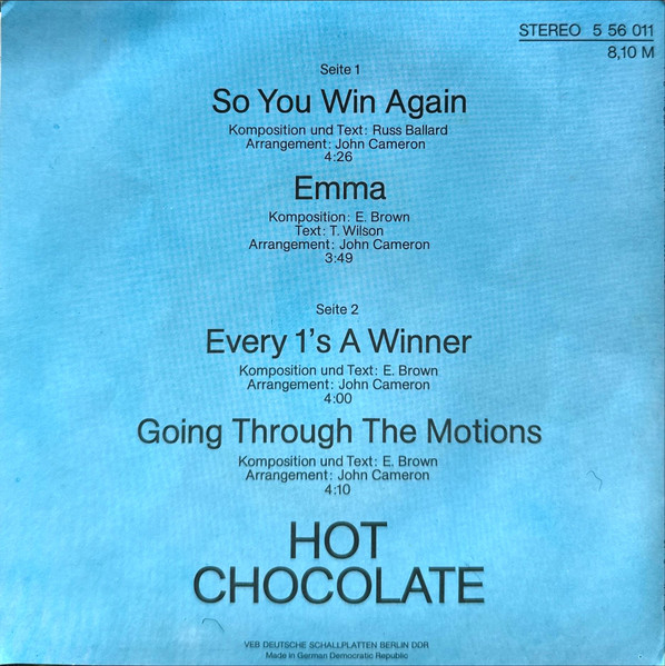Hot Chocolate - Hot Chocolate (Disc Vinil 7 Inch) [2]