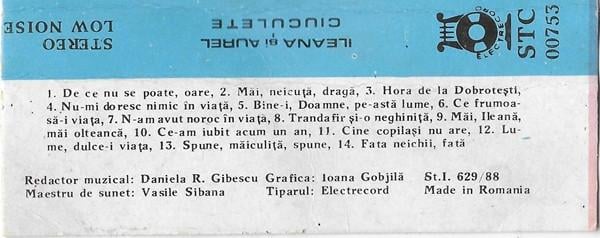Ileana Ciuculete - Melodii Îndrăgite, (Casetă Audio) [2]