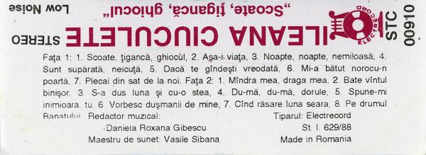 Ileana Ciuculete - Scoate, Țigancă, Ghiocul (Caseta Audio) [2]