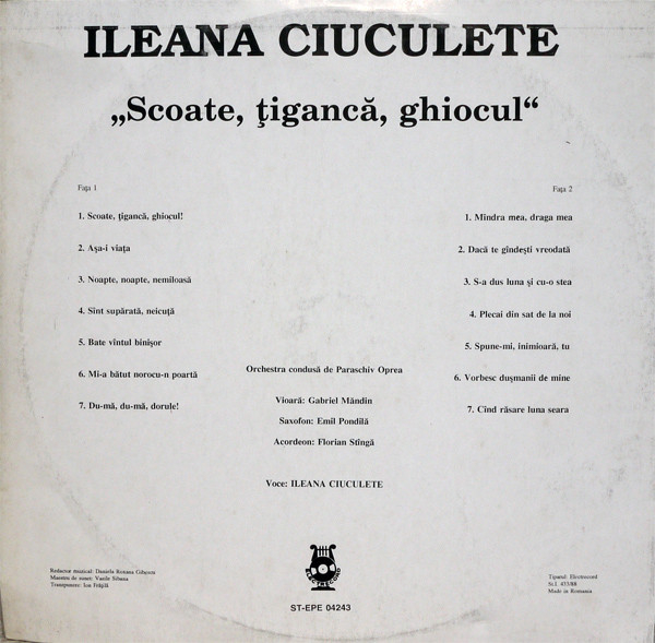 Ileana Ciuculete – Scoate, Țigancă, Ghiocul (VINIL) [2]