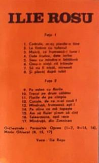 Ilie Roșu - Pe Valea Cu Florile , (Casetă Audio) [2]