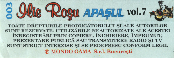 Ilie Roșu – Vol. 7 Apașul (CASETA) [2]