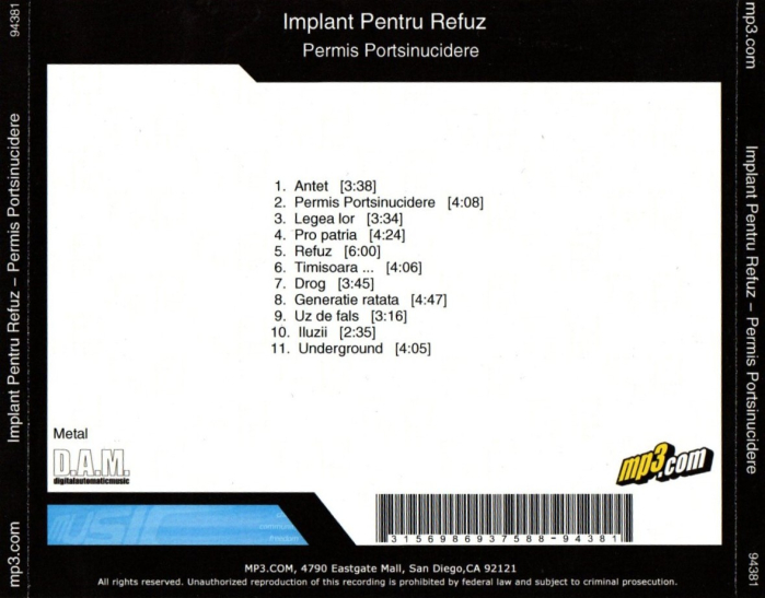 Implant Pentru Refuz – Permis Portsinucidere (MP3, CD) [2]