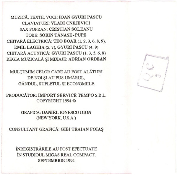 Ioan Gyuri Pascu - Mașina Cu Jazzolină , (Casetă Audio) [2]