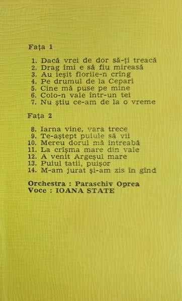 Ioana State - Pe Drumul De La Cepari, (Casetă Audio) [2]