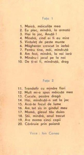 Ion Conea - Maică, Măiculița Mea, (Casetă Audio) [2]