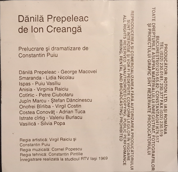 Ion Creangă - Dănilă Prepeleac , (Casetă Audio) [2]