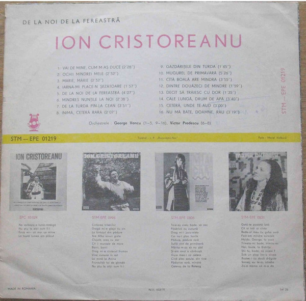 Ion Cristoreanu - De La Noi De La Fereastră (Disc Vinil) [2]