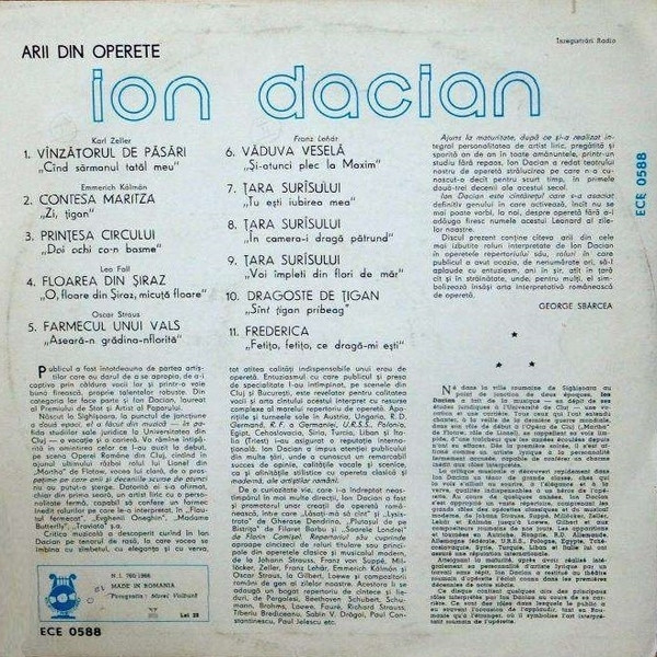 Ion Dacian - Arii Din Operete (Disc Vinil) [2]