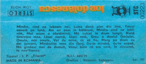 Ion Dolănescu - Mîndro, Cînd Ne Iubeam Noi, (Casetă Audio) [2]