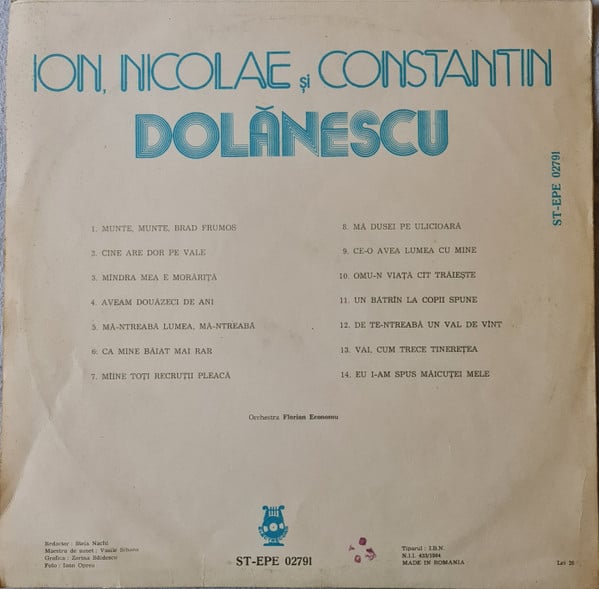 Ion Dolănescu, Nicolae Dolănescu, Constantin Dolănescu – Munte, Munte, Brad Frumos, (Disc Vinil) [2]