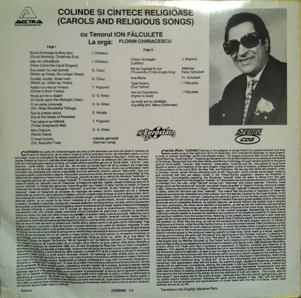 Ion Fălculete – O, Ce Veste Minunată! (Oh, What Wonderful Tidings) (VINIL) [2]