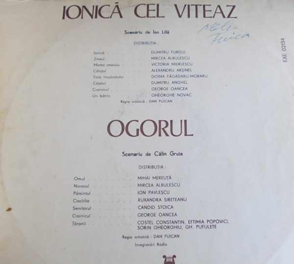 Ion Lilă - Ionică Cel Viteaz / Ogorul, (Disc Vinil) [2]