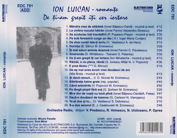 Ion Luican - Romanțe - De Ți-am Greșit Îți Cer Iertare [2]