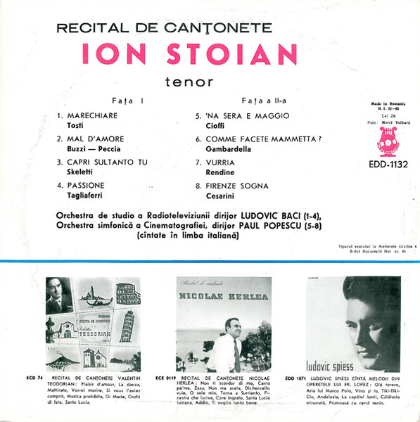 Ion Stoian - Canțonete, (Disc Vinil) [2]