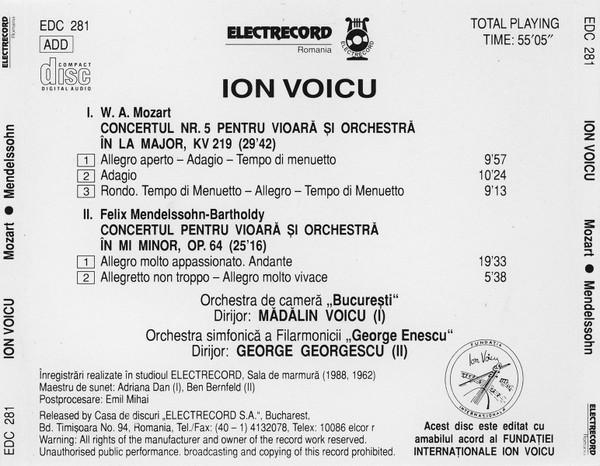 Ion Voicu - Concertul Nr. 5 Pentru Vioară Și Orchestră În La Major, KV 219 / Concertul Pentru Vioară Și Orchestră În Mi Minor, Op. 64 [2]