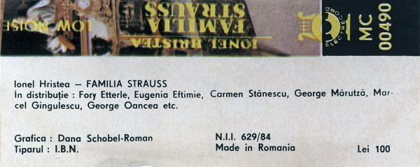Ionel Hristea - Familia Strauss, (Casetă Audio) [2]