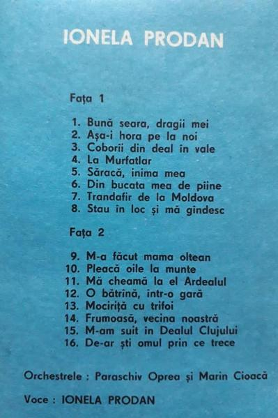 Ionela Prodan - Bună Seara, Dragii Mei, (Casetă Audio) [2]