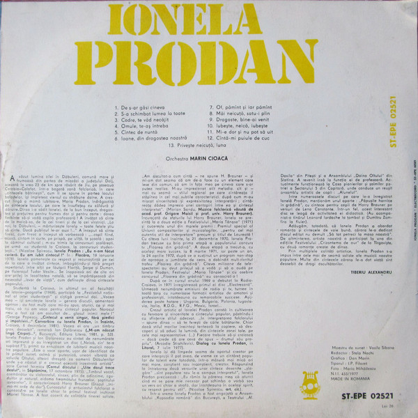 Ionela Prodan - De S-ar Găsi Cineva, (Disc Vinil) [2]