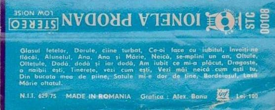 Ionela Prodan - Glasul Fetelor  (Caseta Audio) [2]