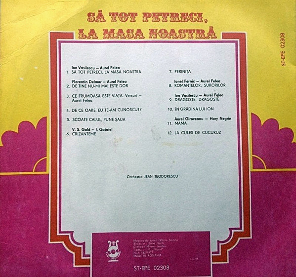 Ionela Prodan – Să Tot Petreci, La Masa Noastră, (Disc Vinil) [2]